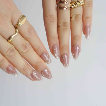 Mocha Swirl Nude French Press-On Nails – main view