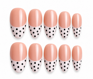 Pink Dot medium almond glazed pink press on nails by Kakakoo product photo