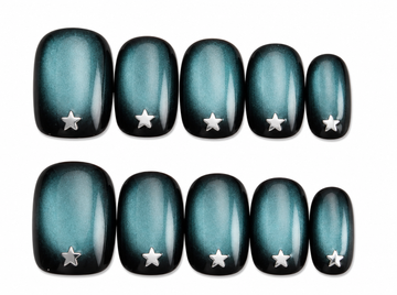 Midnight Star squoval cat eye press on nails by Kakakoo product photo