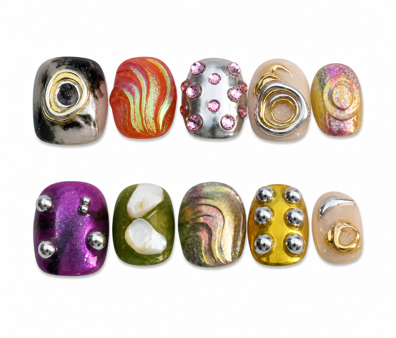 Liquid Armor squoval 3D press on nails by Kakakoo product photo