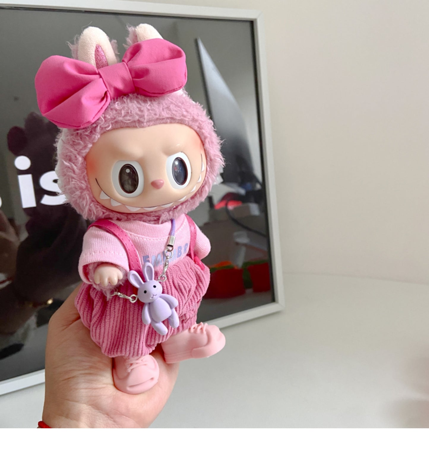 Pink Bib For Labubu