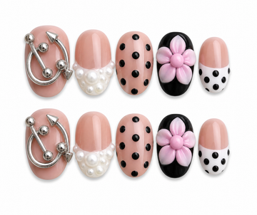 Dolly Bloom round 3D press on nails by Kakakoo product photo