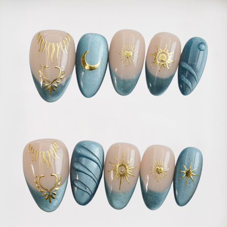 Luna Sol Short Almond French,Cat Eye