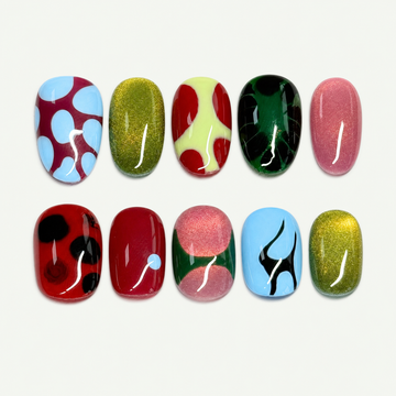 Earthbound Tortoise Abstract Press-On Nails - NS0145