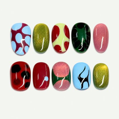 Earthbound Tortoise Abstract Press-On Nails - NS0145