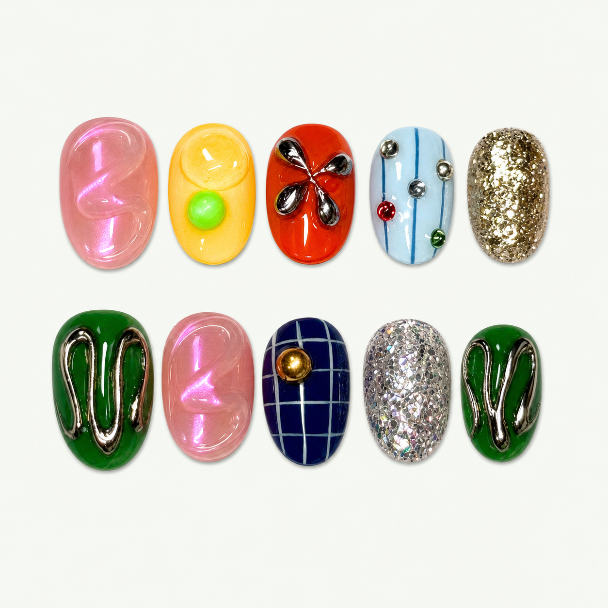 Retro Arcade Multicolor Press-On Nails - NS0161
