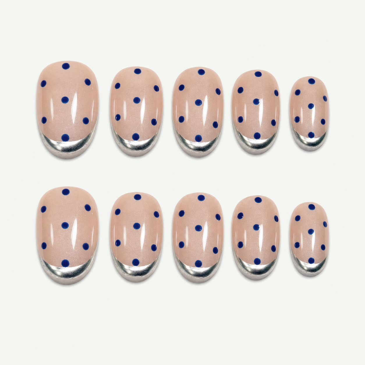 Blue Drizzle Dot Press-On Nails - NS0187
