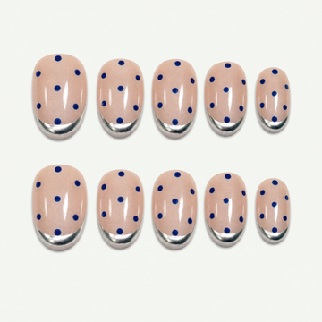 Blue Drizzle Dot Press-On Nails - NS0187