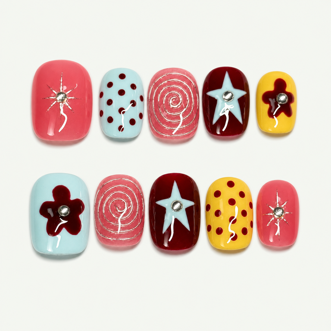 Candy Carnival Star Press-On Nails - NS0190
