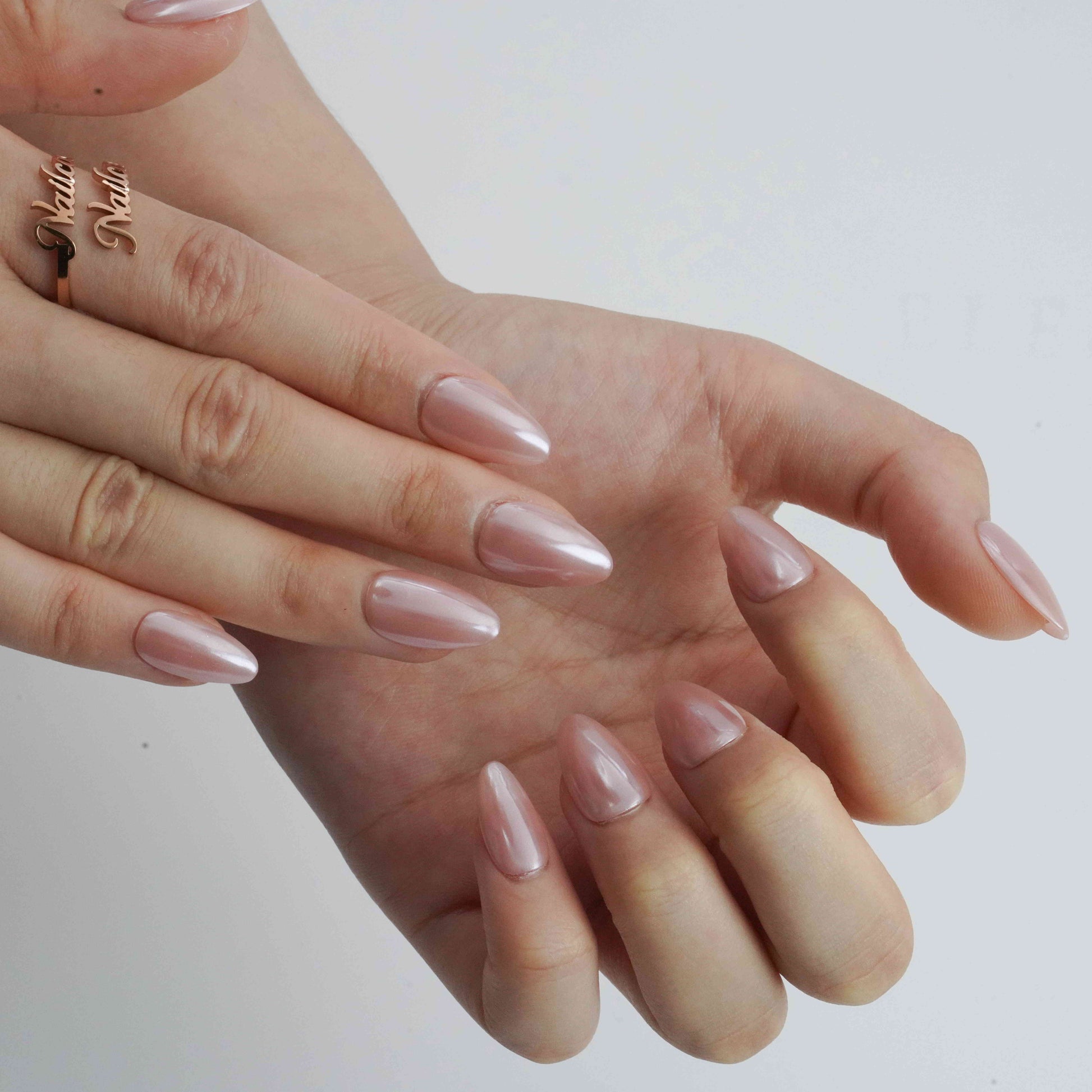 No.316 round glazed press on nails by Kakakoo detail photo 4