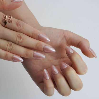 No.316 round glazed press on nails by Kakakoo detail photo 4