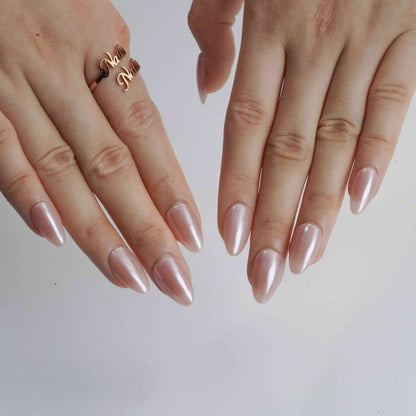 No.316 round glazed press on nails by Kakakoo detail photo 5