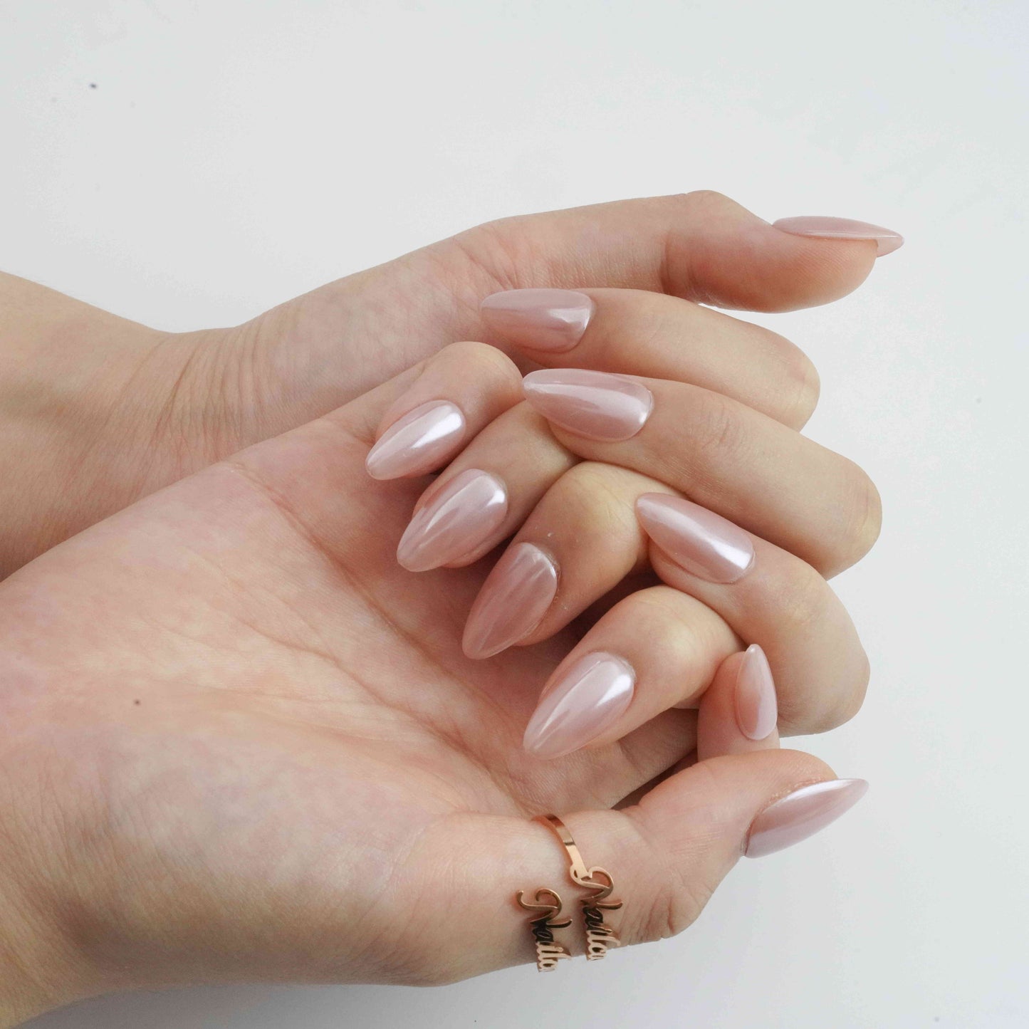 No.316 round glazed press on nails by Kakakoo detail photo 2