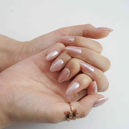 No.316 round glazed press on nails by Kakakoo detail photo 2