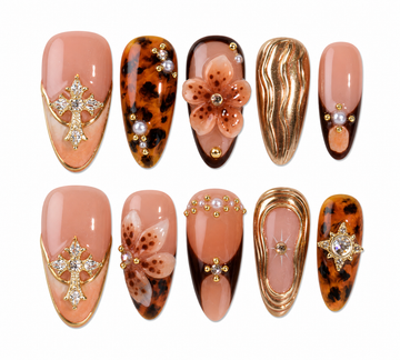 Menard medium almond 3D press on nails by Kakakoo product photo