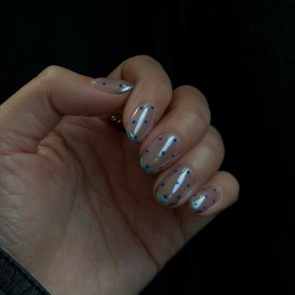 Blue Drizzle Dot Press-On Nails – view 2