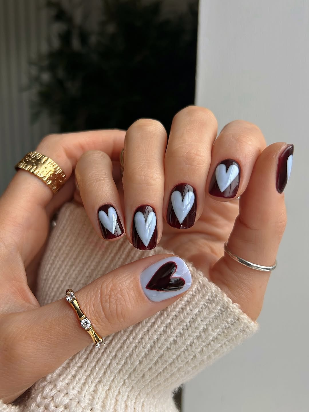 Blueberry Heart Color-Block Press-On Nails – view 2