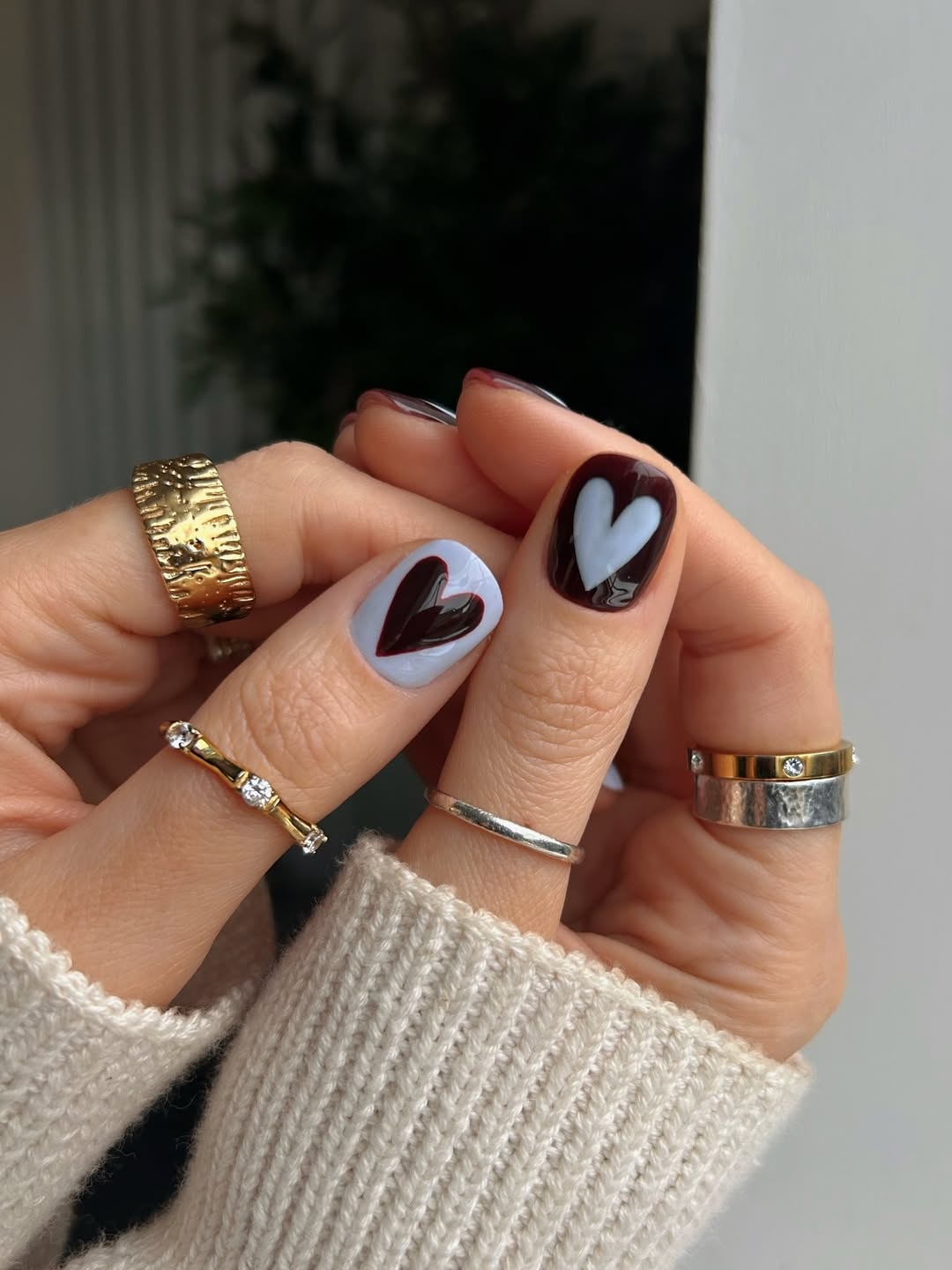 Blueberry Heart Color-Block Press-On Nails – view 3