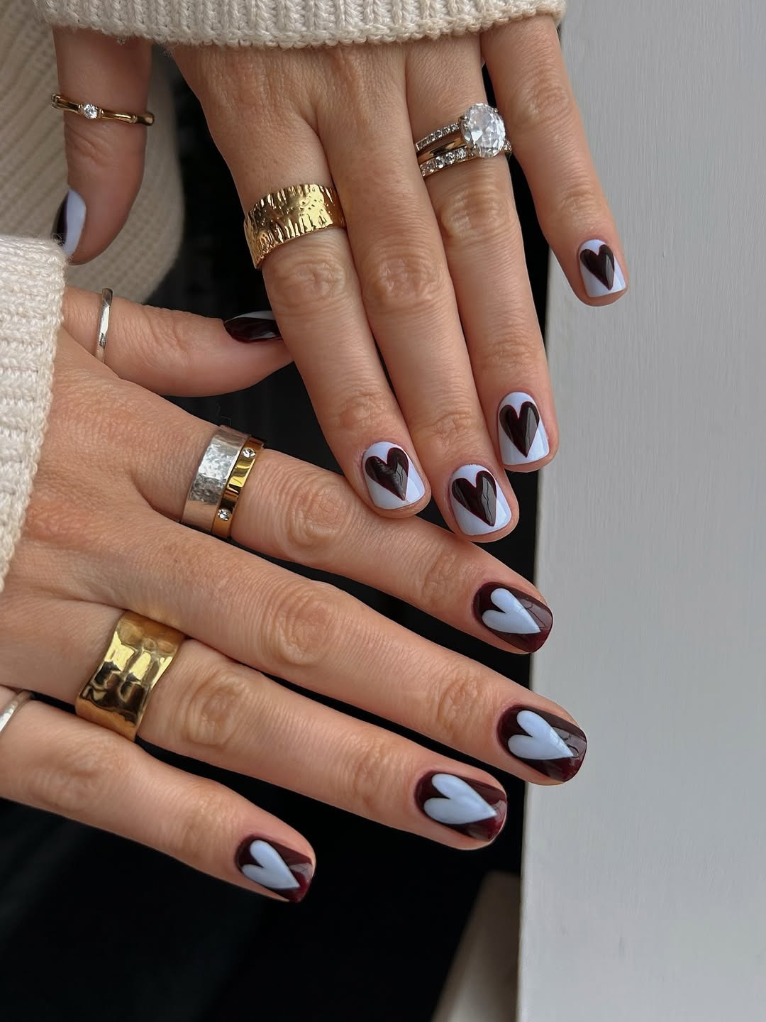 Blueberry Heart Color-Block Press-On Nails – view 4