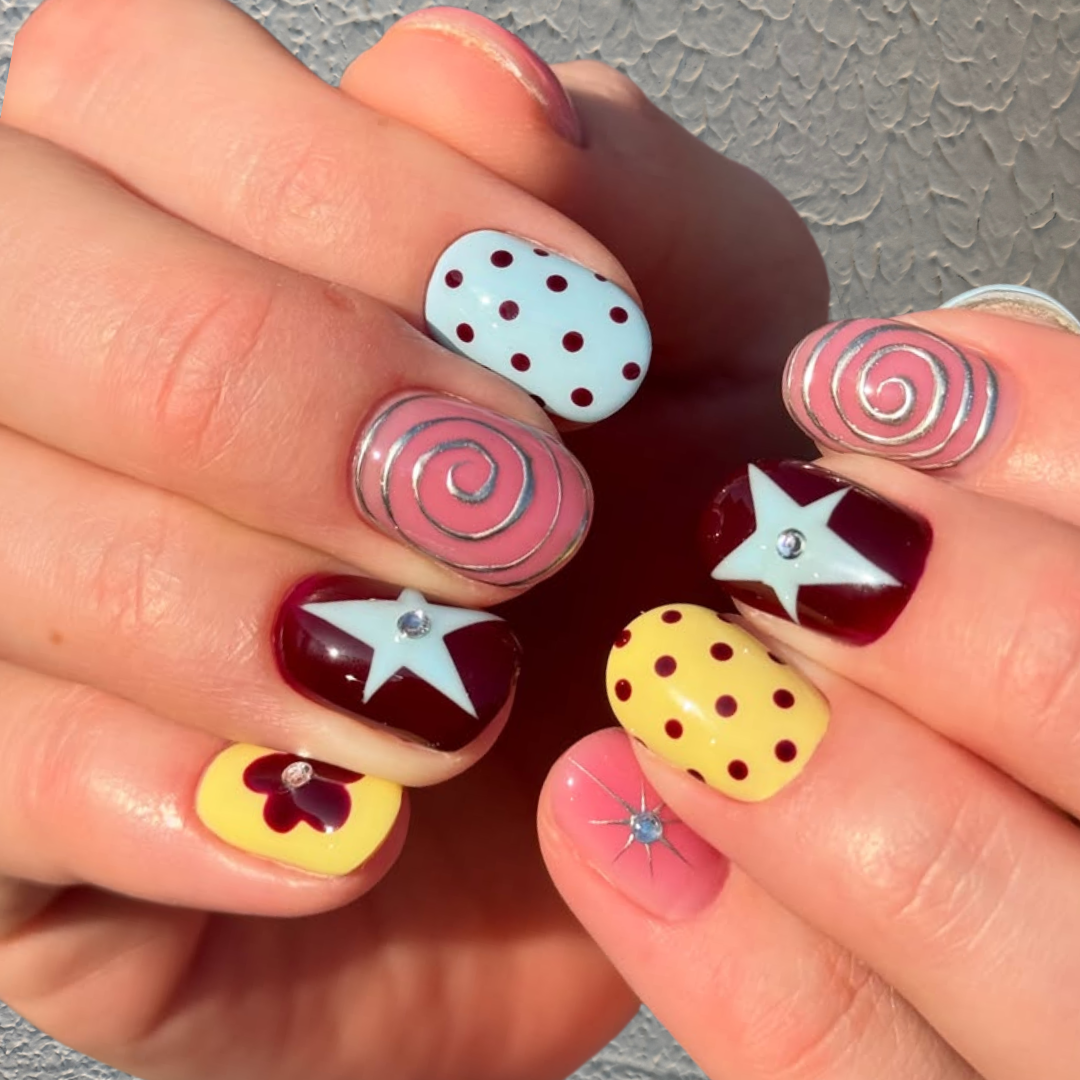 Candy Carnival Star Press-On Nails – main view