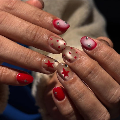 Cherry Pop Star Polka-Dot Press-On Nails – view 3