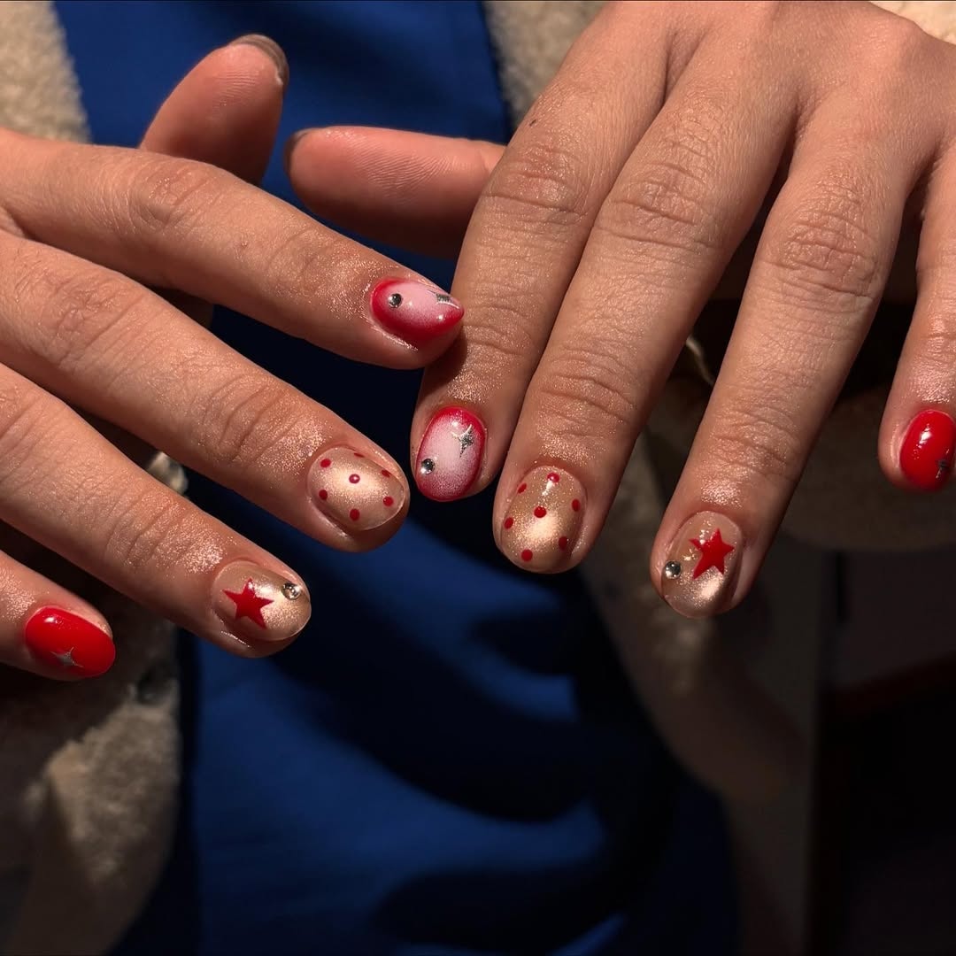 Cherry Pop Star Polka-Dot Press-On Nails – view 4