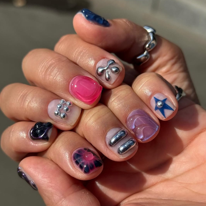 Cosmic Candy Pink Chrome Press-On Nails – view 2