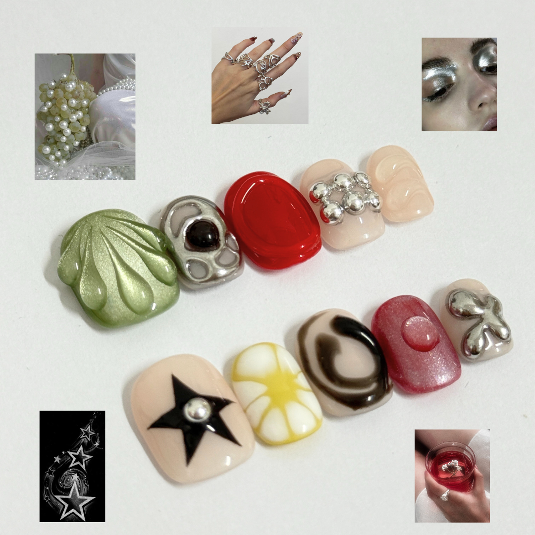 Daisy Matrix Retro Floral Press-On Nails – main view