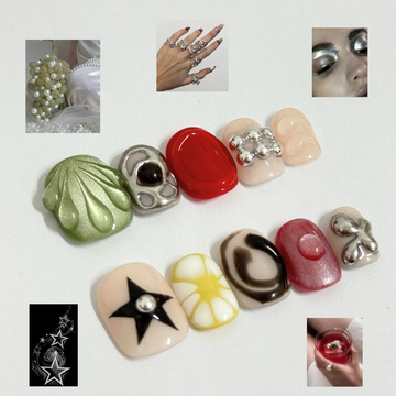 Daisy Matrix Retro Floral Press-On Nails – main view