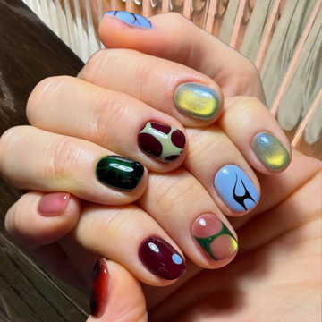Earthbound Tortoise Abstract Press-On Nails – main view