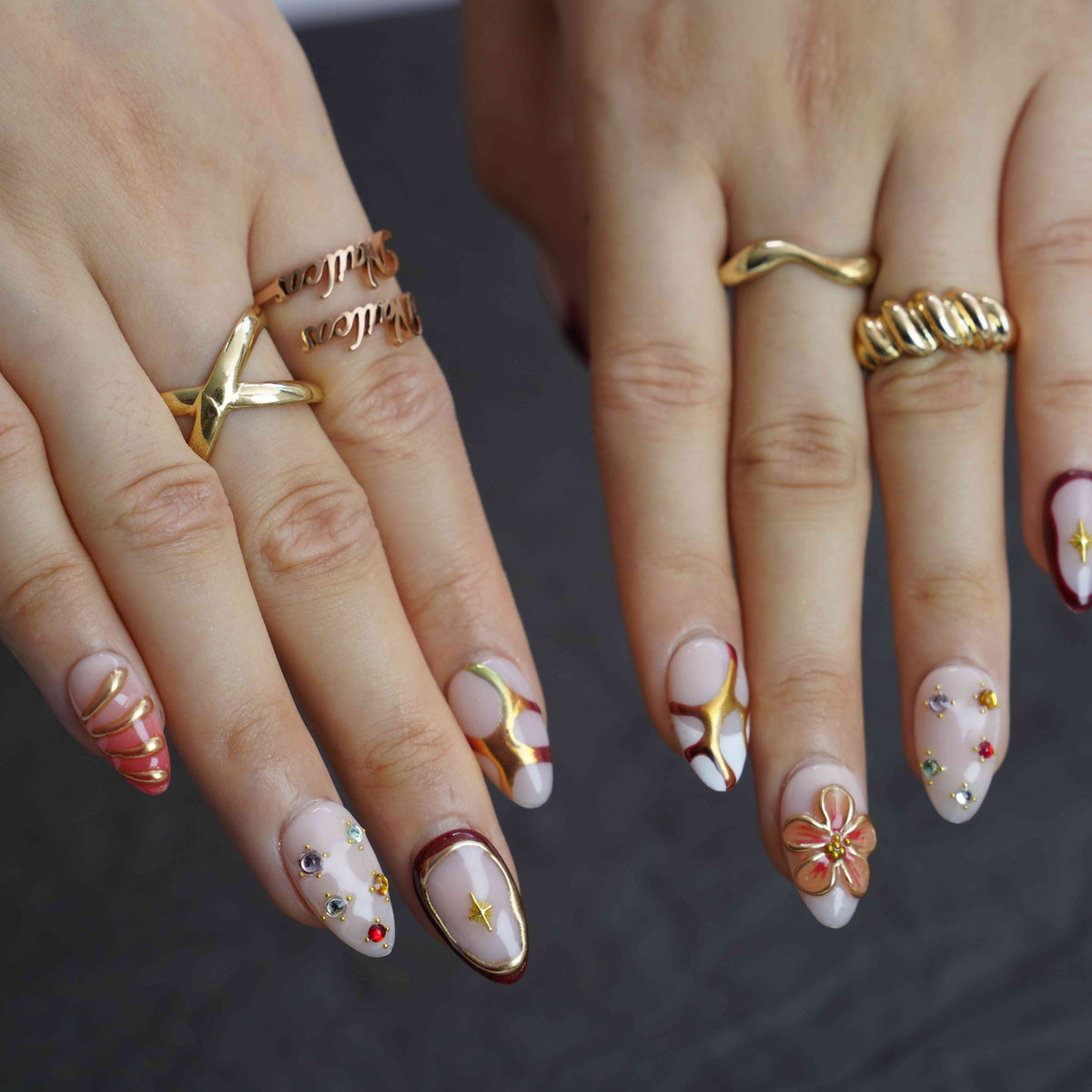 Ember Kiss Red Floral Press-On Nails – view 2