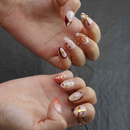 Ember Kiss Red Floral Press-On Nails – view 3