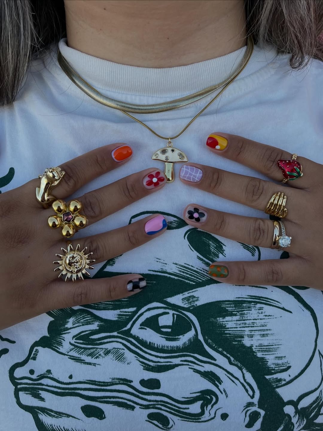 Flower Market Color-Block Press-On Nails – main view