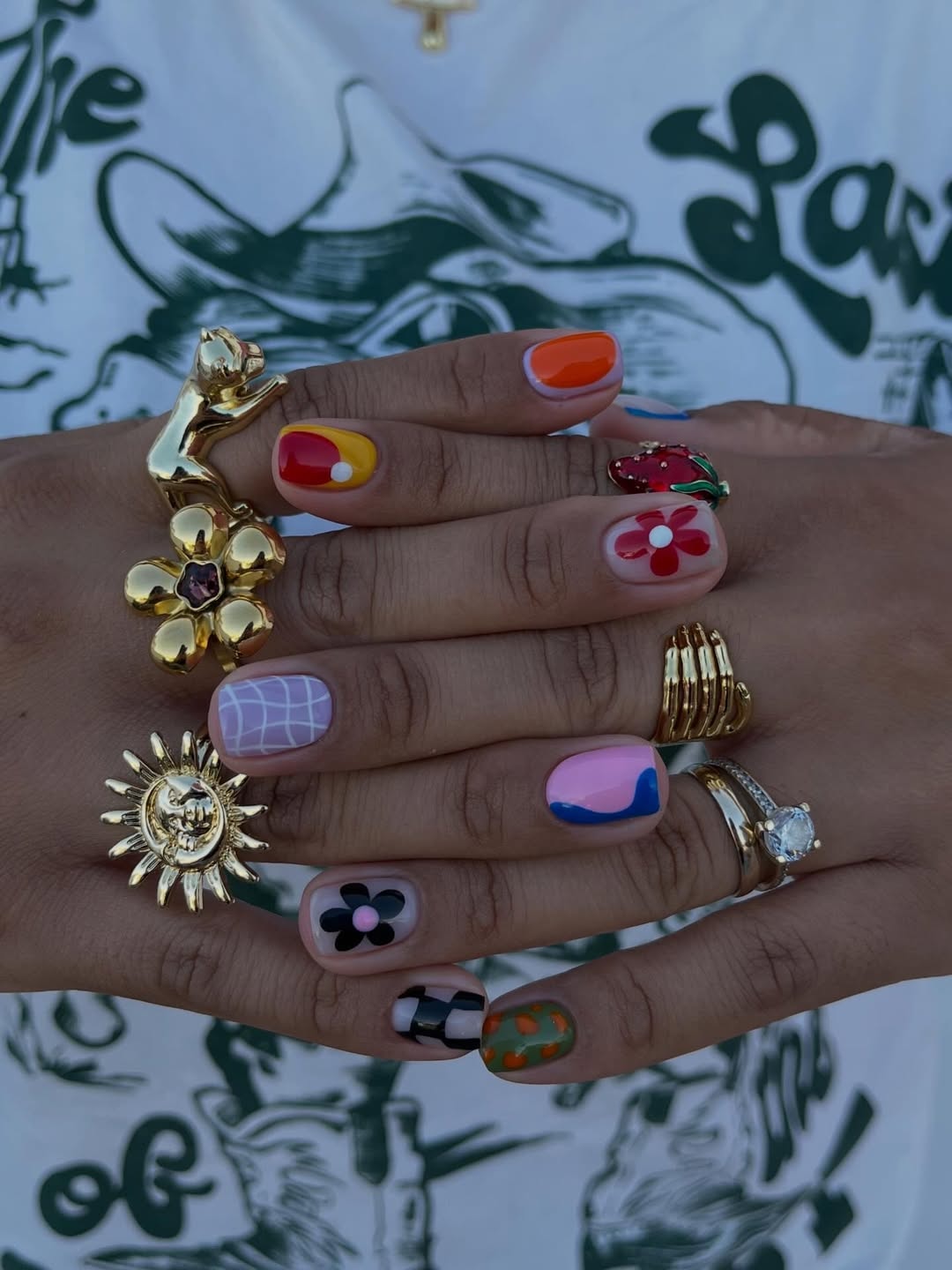 Flower Market Color-Block Press-On Nails – view 2