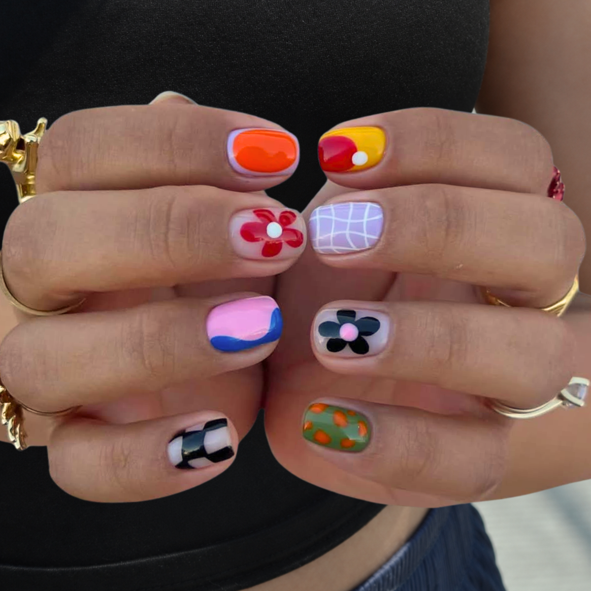 Flower Market Color-Block Press-On Nails – view 9