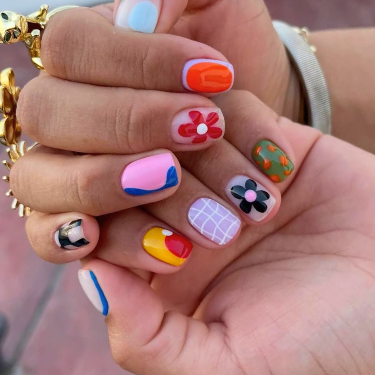 Flower Market Color-Block Press-On Nails – view 10