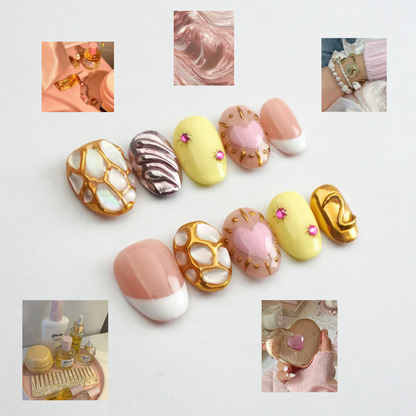 Honey Pop Pastel Chrome Press-On Nails – main view
