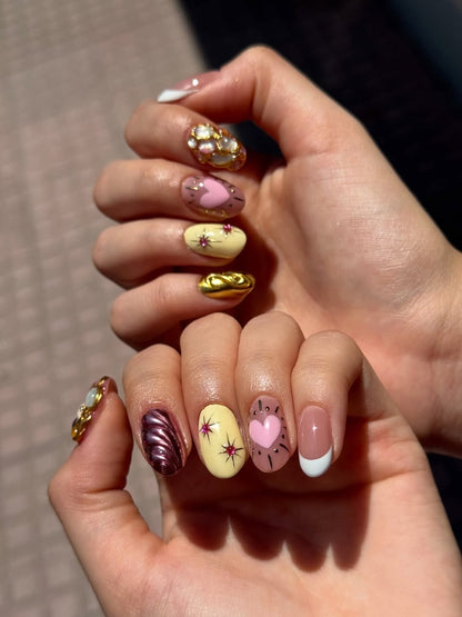 Honey Pop Pastel Chrome Press-On Nails – view 2