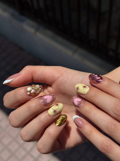 Honey Pop Pastel Chrome Press-On Nails – view 4