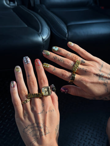 Liquid Armor Multicolor Chrome Press-On Nails – main view