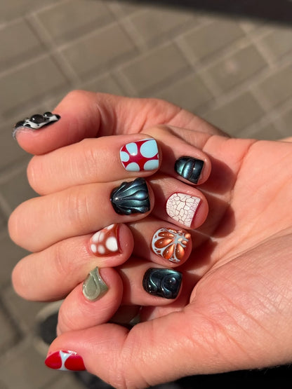 Neon Sculpture Red Blue Press-On Nails – view 2