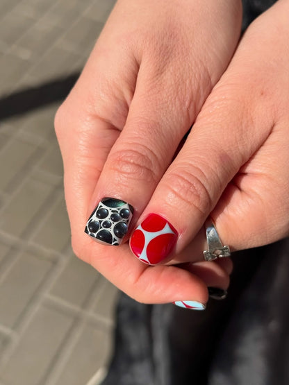 Neon Sculpture Red Blue Press-On Nails – view 3