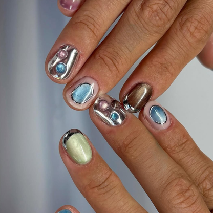 Pastel Relic Chrome Jewel Press-On Nails – view 3