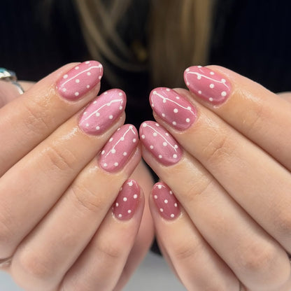 Pink Confetti Polka-Dot Press-On Nails – view 2