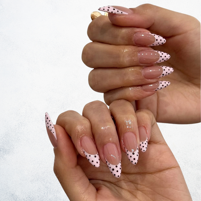 Pink Dot Polka-Dot French Press-On Nails – main view