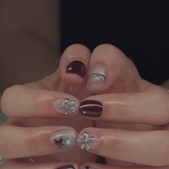 Burgundy Nova Sculpted Press-On Nails product video