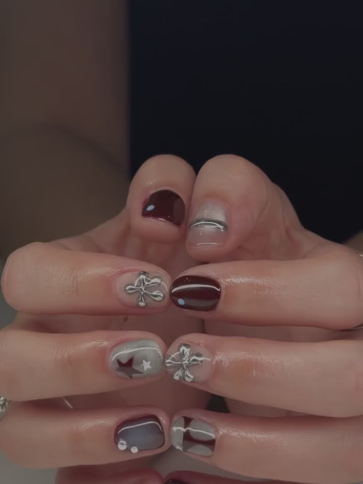 Burgundy Nova Sculpted Press-On Nails product video