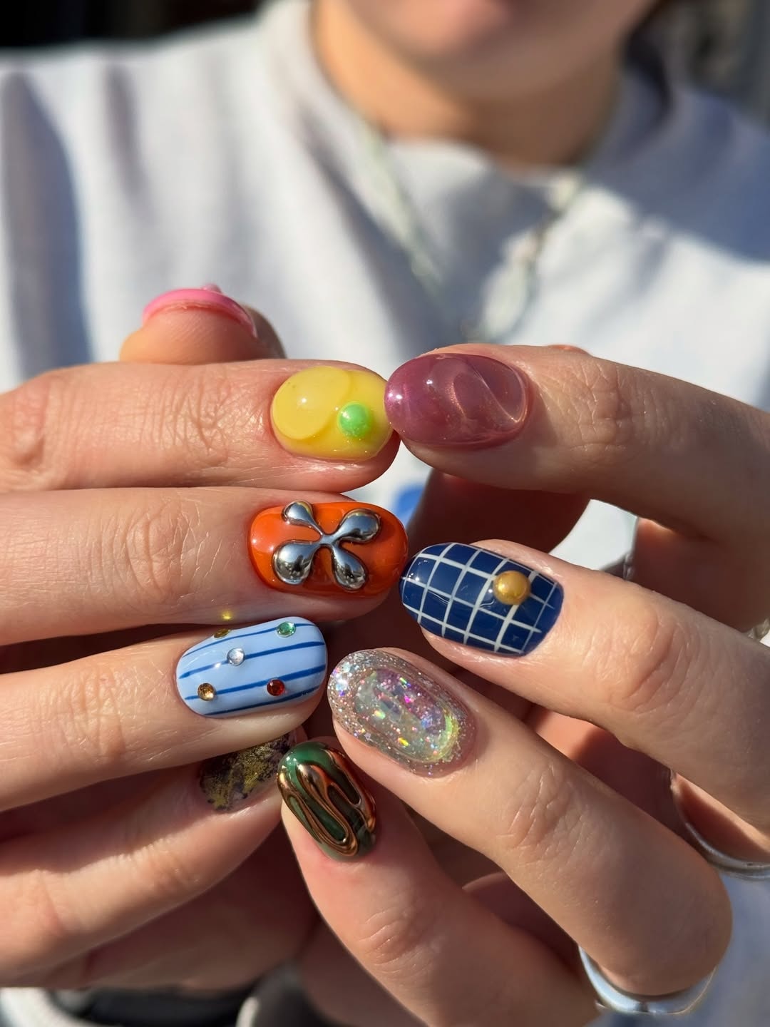 Retro Arcade Multicolor Press-On Nails – main view