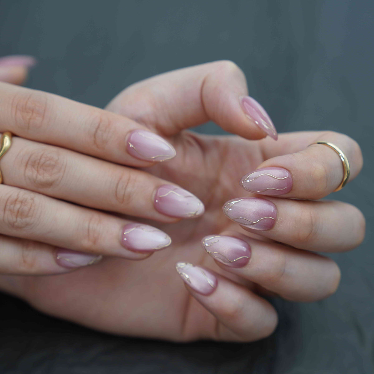 Rose Vein Pink Shimmer Press-On Nails – view 4