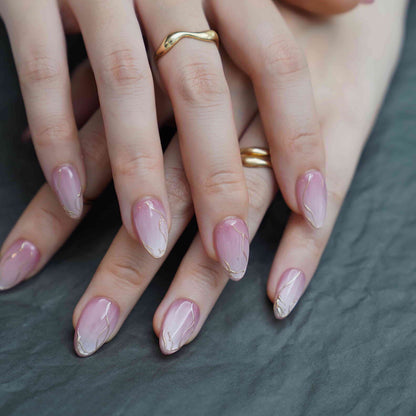 Rose Vein Pink Shimmer Press-On Nails – view 8